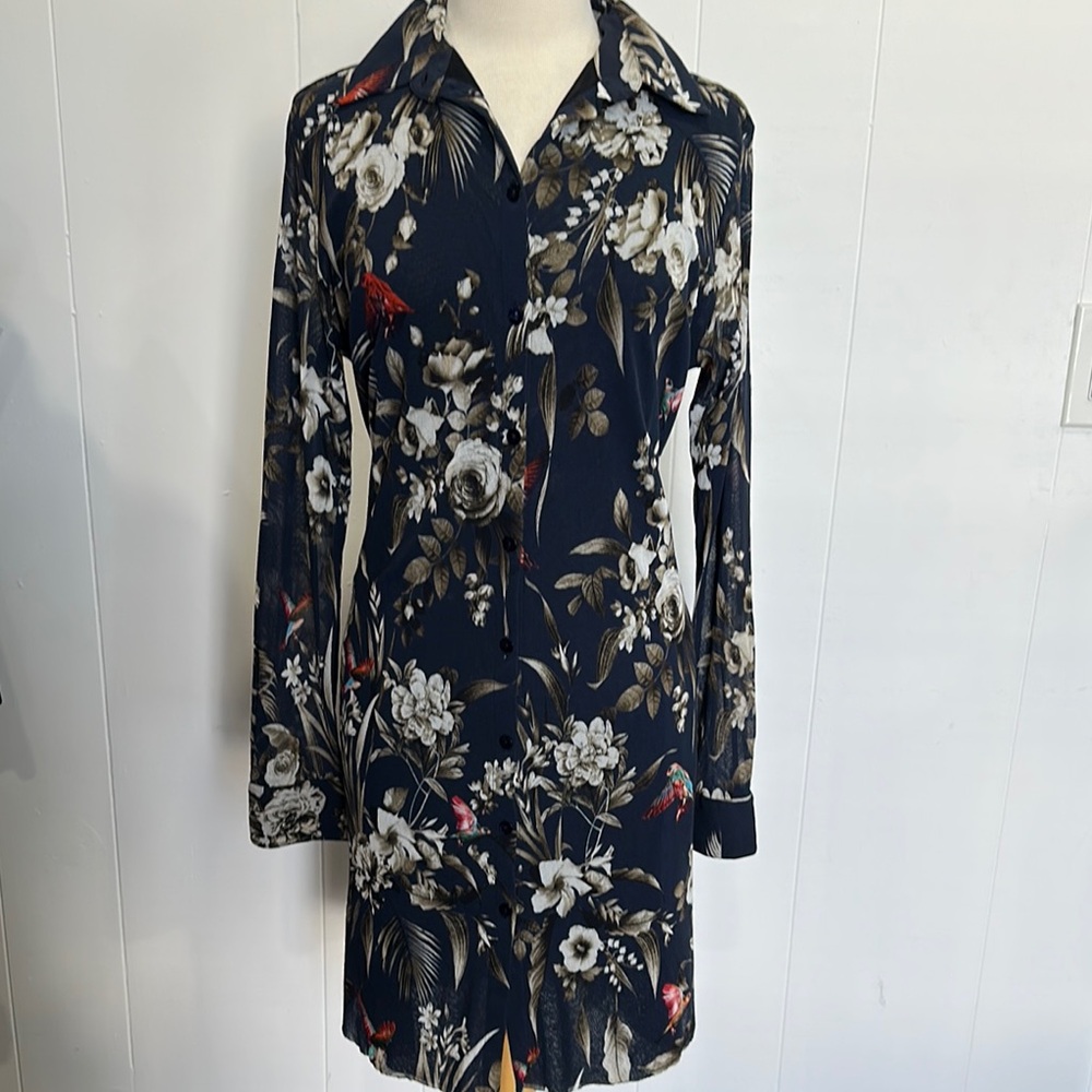 Fuzzi flower dress size L mesh fabric